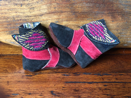 Size 23 Baby Ninja Boots - Black, Hot Pink, Yellow and Pink