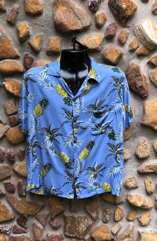 Small Love Shirt - Pineapples on Blue