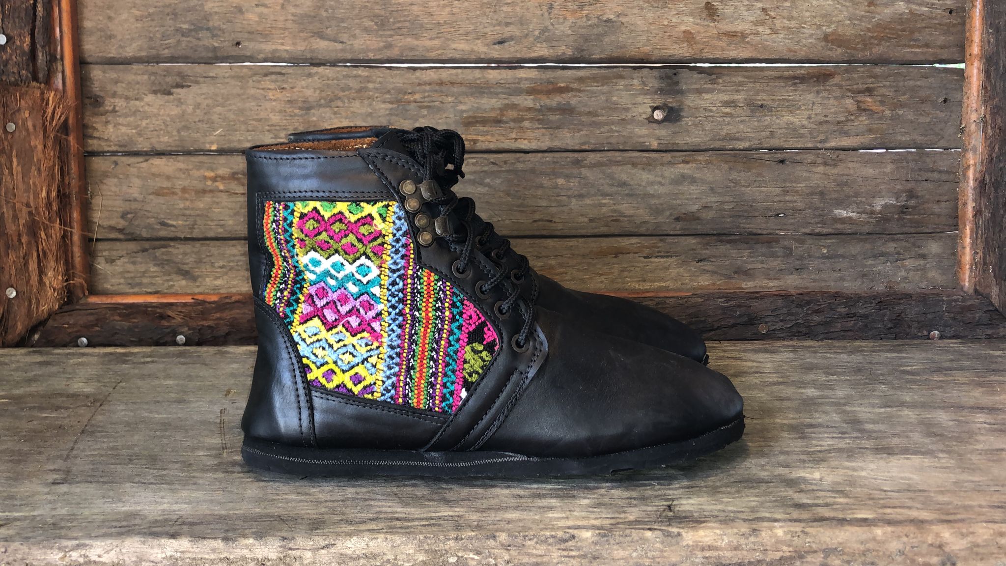 Size 42 Barefoot Sierra Boot - Rainbow Aztec Patterns