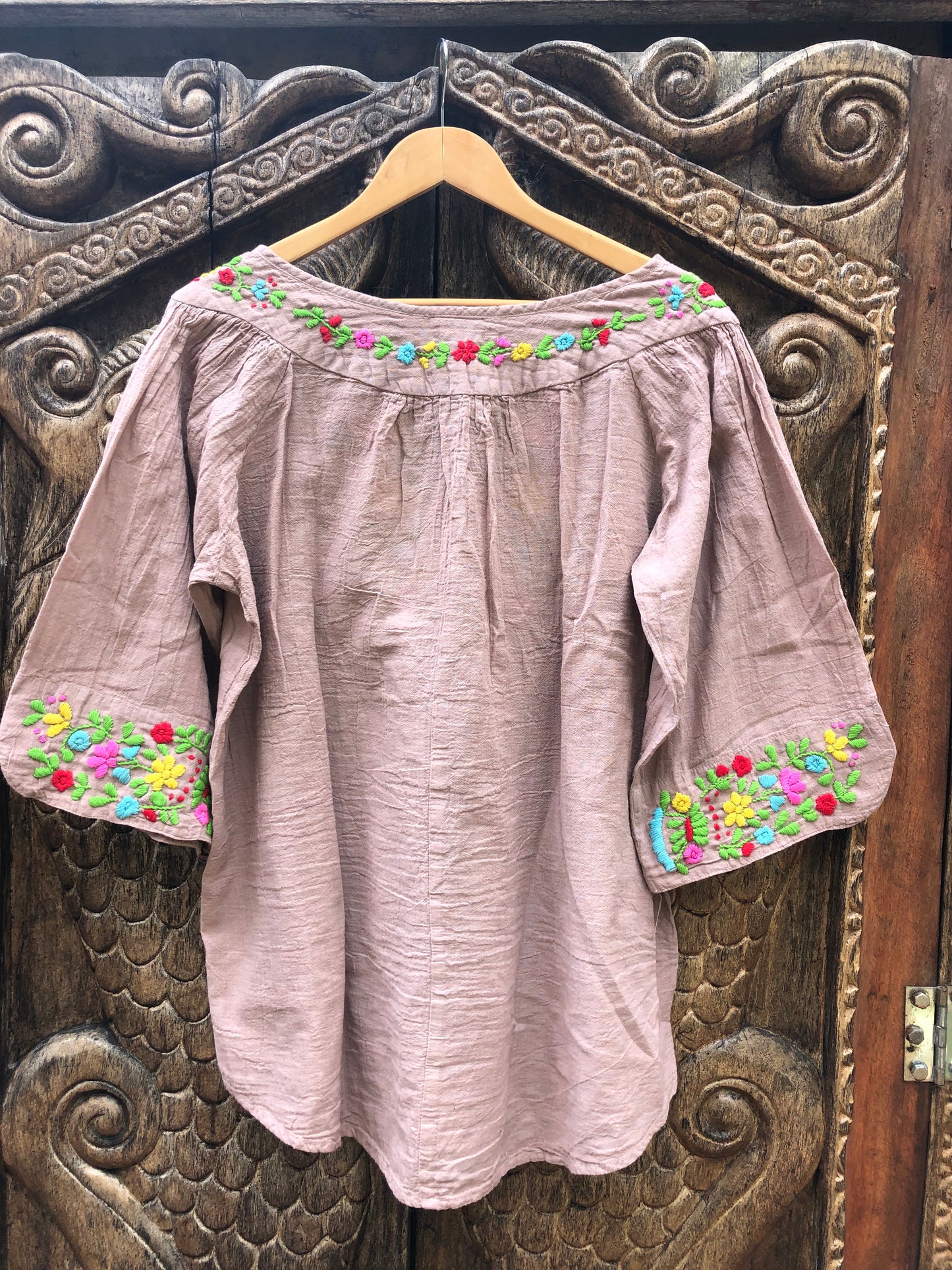 Wildflower Blouse -Spring on Light Pink