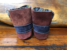 Load image into Gallery viewer, Size 19 Baby Ninja Boots - Brown and Black Rainbow Arrows
