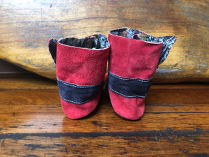 Size 19 Baby Ninja Boots - Red and Black Rainbow