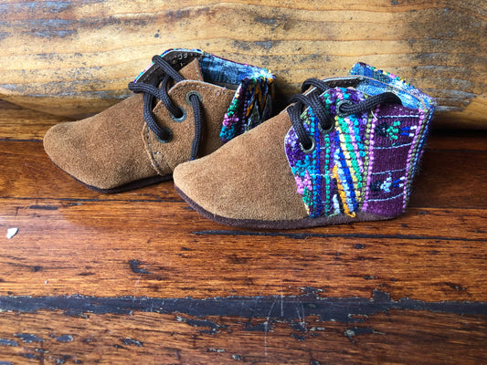 Size 21 Baby Moccasins - Fawn with Aztec