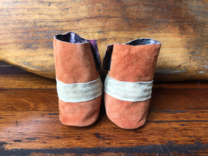 Size 23 Baby Ninja Boots - Orange and Grey Autumn Pattern