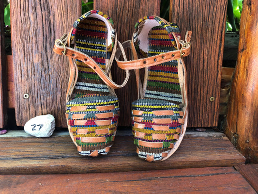 Size 27 Kid's Huarache Sandals - Rainbow Mustard