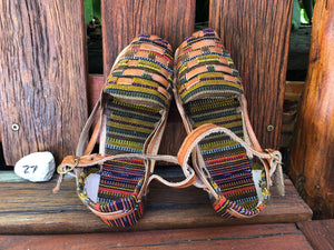 Size 27 Kid's Huarache Sandals - Mustard Rainbow