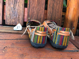 Size 31 Kid's Huarache Sandals - Mustard Rainbow