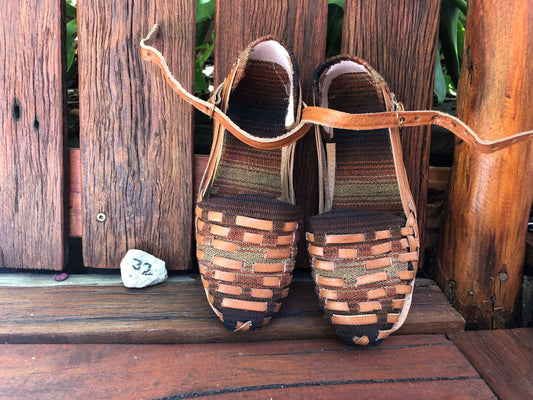 Size 32 Kid's Huarache Sandals - Brown