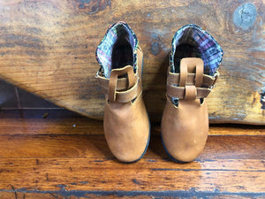 Size 32 Kids Adventure Boots - Mustard Geometry on Caramel