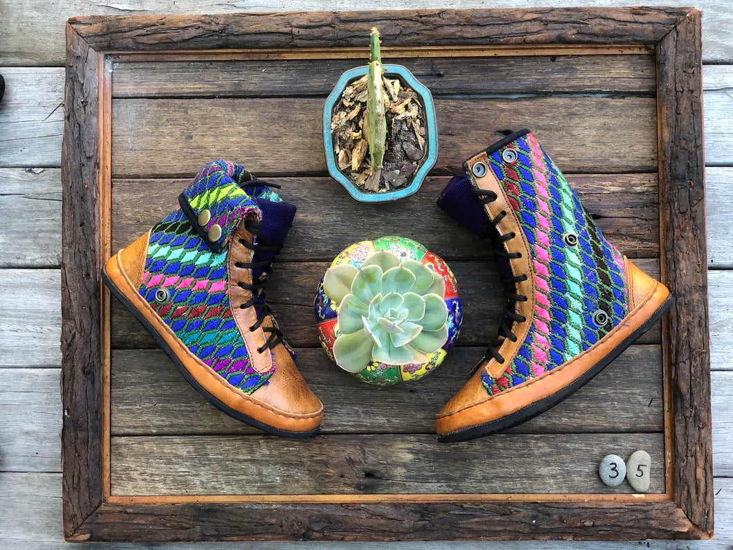 Size 35 - Fold down Desert Boots - Rainbow Scales