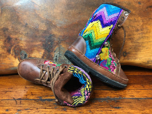 Size 36 Deluxe Desert Boots - Rainbow Zigzag