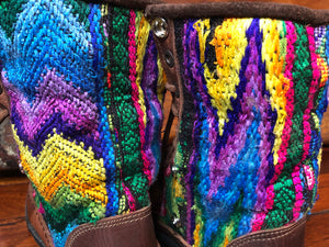 Size 36 Deluxe Desert Boots - Rainbow Zigzag