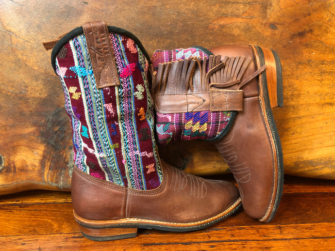 Size 38 - Convertible Cowgirl Boots - Mayan Traditional Cloth