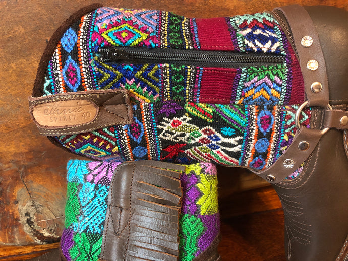 Size 40 Blunt-toe Cowgirl Bling Boots Aztec Rainbow Figures