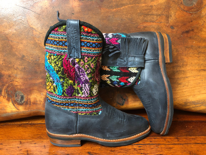 Size 40 - Convertible Cowgirl Boots -  Peacocks in the Garden