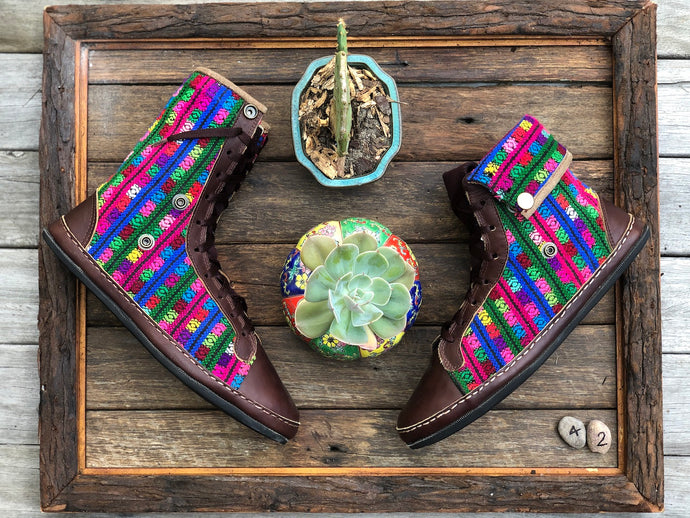 Size 42 - Fold down Desert Boots Rainbow Stripes