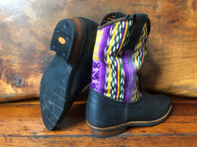 Load image into Gallery viewer, Size 43 - Convertible Cowgirl Boots - Purple and Yellow Stripes