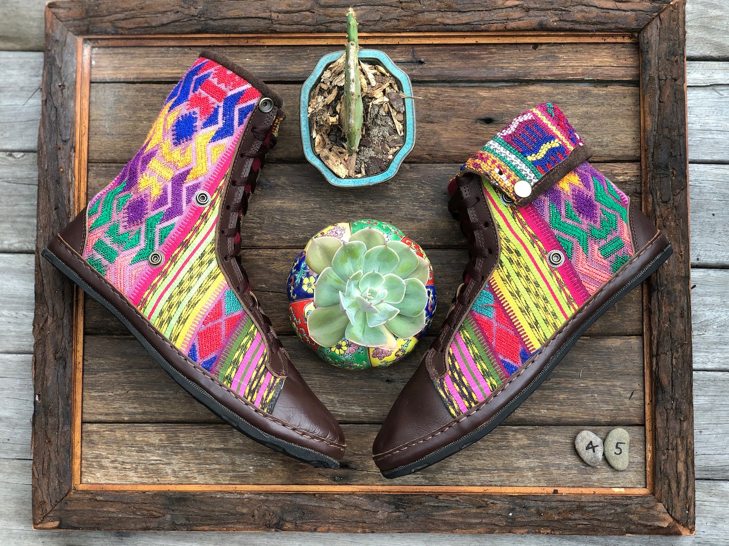Size 45 - Fold down Desert Boots Yellow Pop Aztec