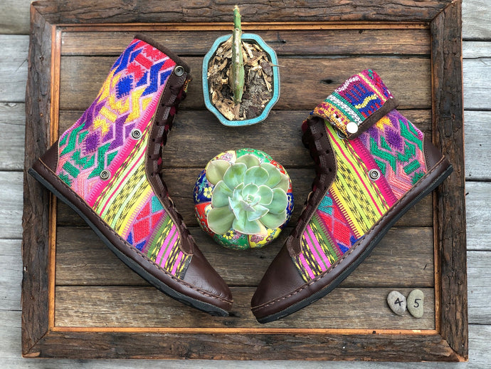 Size 45 - Fold down Desert Boots Yellow Pop Aztec