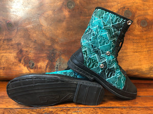 Size 45 Deluxe Desert Boots - Turquoise Birds
