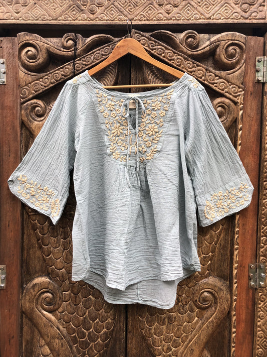 Wildflower Blouse Baby Blue