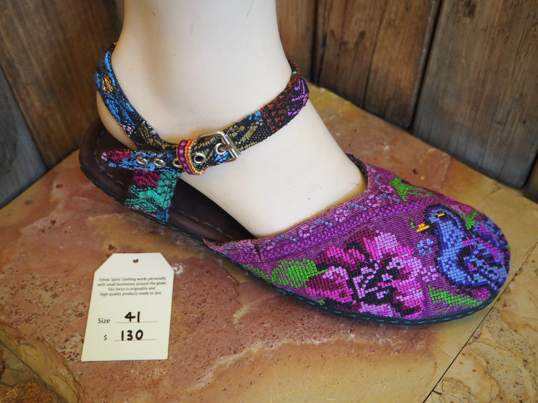 Size 41 Ballerina Sandals - Blue Bird on Purple