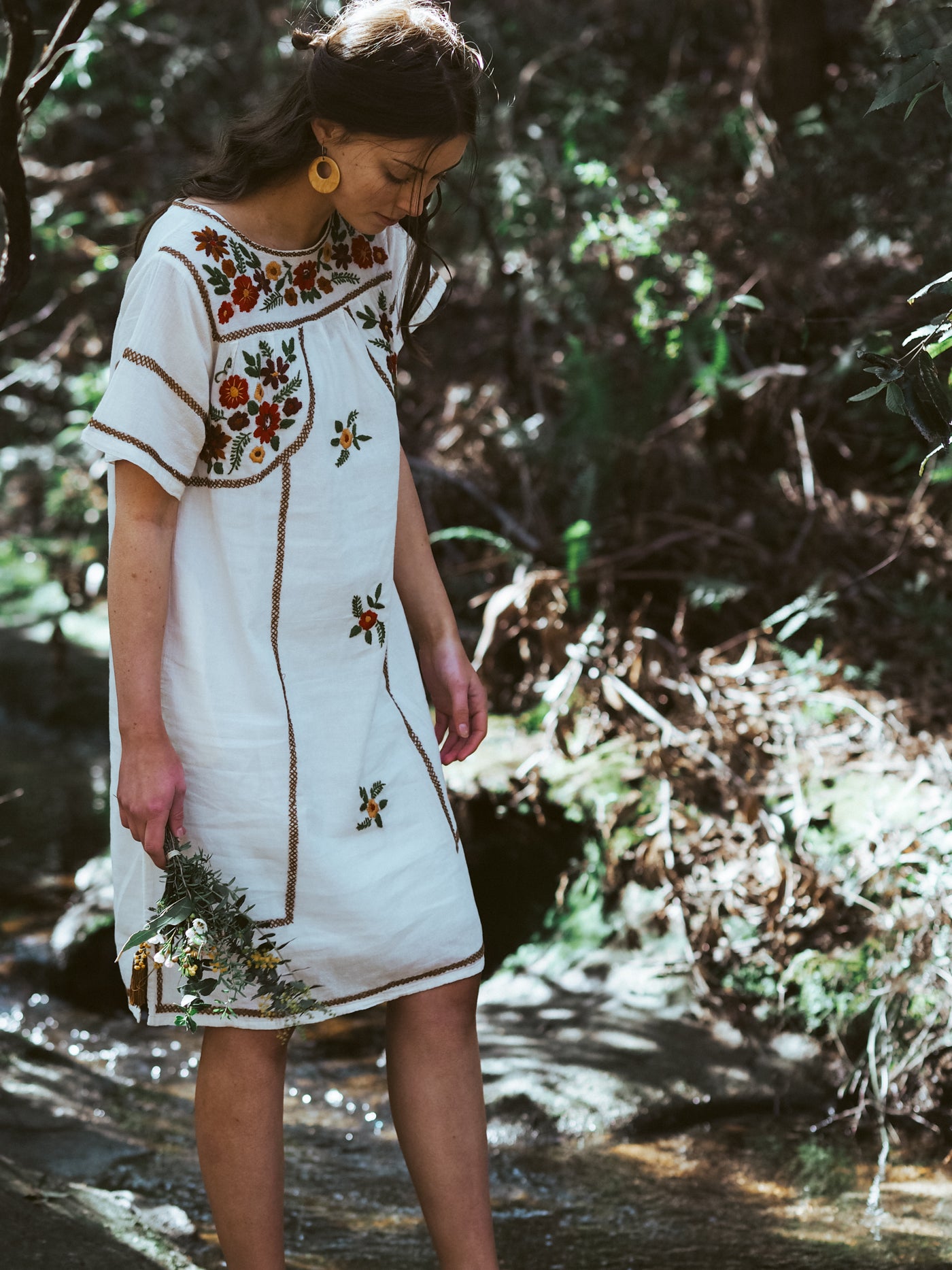 Romina Mini Dress in Wild Flower White