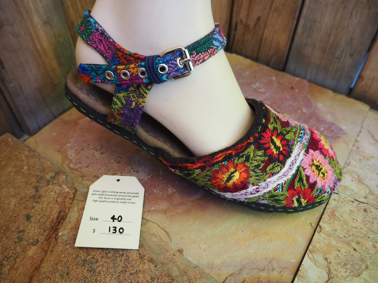 Size 40 Ballerina Sandals - Colourful Flowers