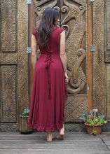 Load image into Gallery viewer, Hi Low Lace Trim Dress - Crimson
