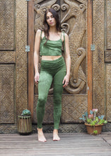 Load image into Gallery viewer, High Waist Pocket Yoga Tights and Crop- Algae Green