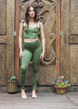 Load image into Gallery viewer, High Waist Pocket Yoga Tights and Crop- Algae Green