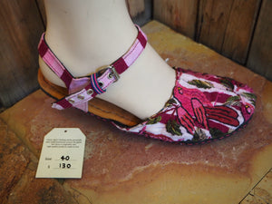 Size 40 Ballerina Sandals - Hot Pink Love Birds