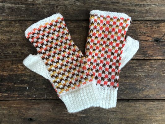 Autumn colours- Bolivian Alpaca Fingerless Gloves