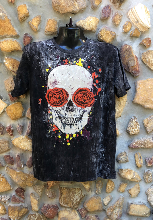 Large Funky Tee - Day of the Dead Skull - Black