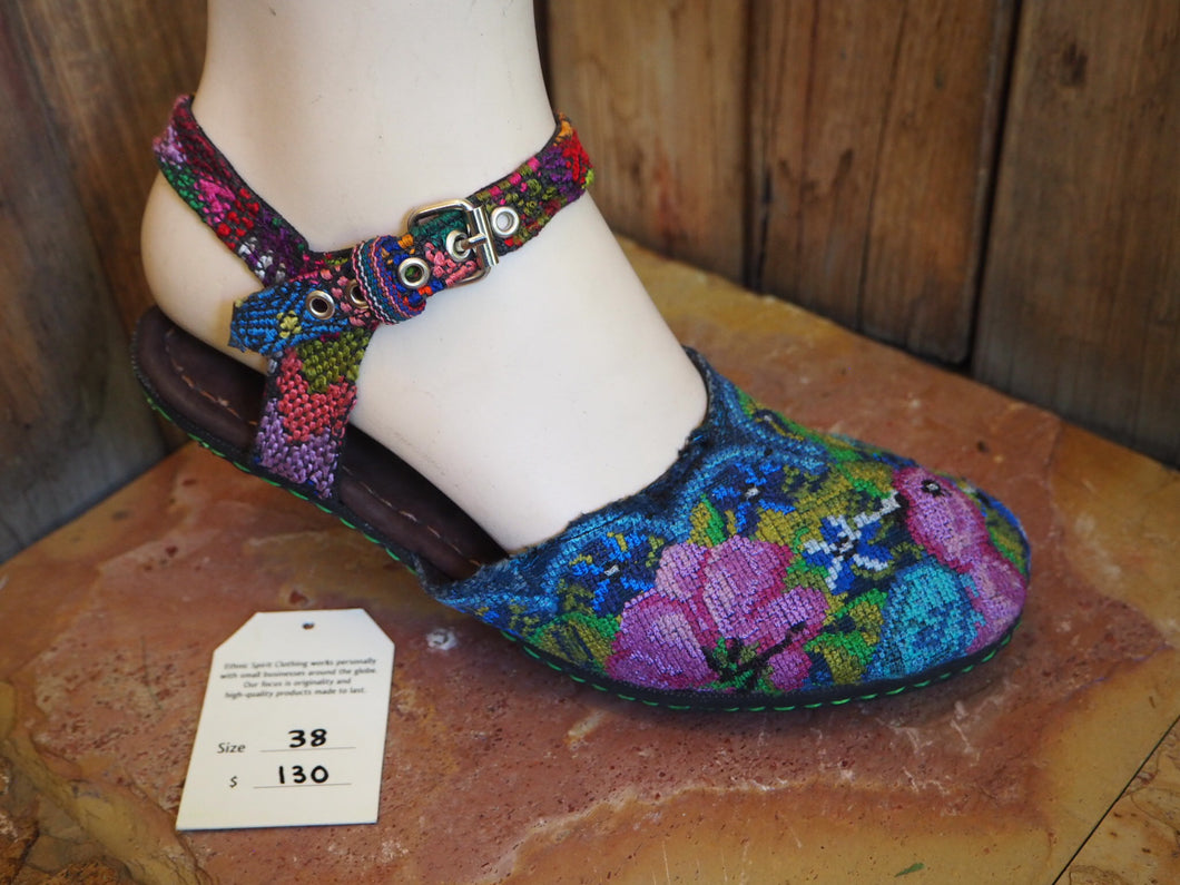 Size 38 Ballerina Sandals - Purple and Blue Love Birds