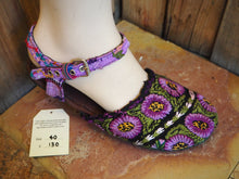 Load image into Gallery viewer, Size 40 Ballerina Sandals - Purple Flowers on Green