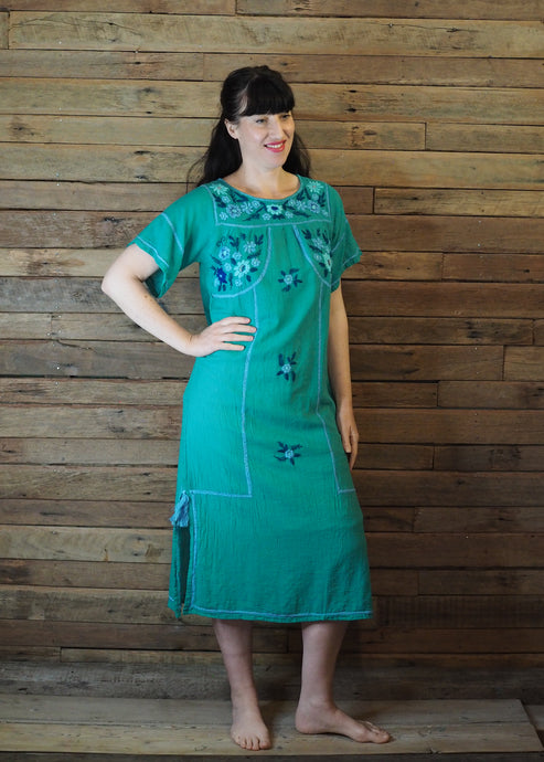 Romina Maxi Dress in Emerald and Blue
