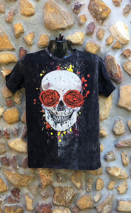 Small Funky Tee - Day of the Dead Skull - Black