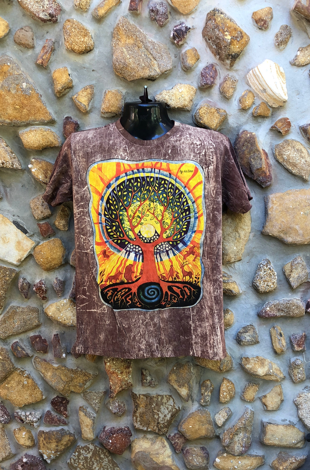 Small Funky Tee - Sun Forest Tree - Brown