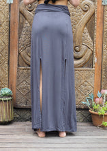 Load image into Gallery viewer, Split Tassel Maxi Skirt - Charcoal