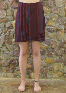 Wrap-Around Mini Skirt - Crimson
