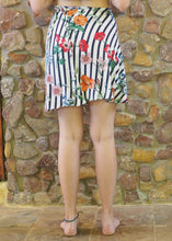 Load image into Gallery viewer, Wrap-Around Mini Skirt - Stripes and Flowers