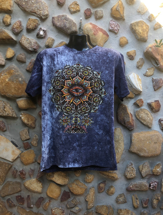Extra Large Funky Tee - Eye in a Flower - Blue