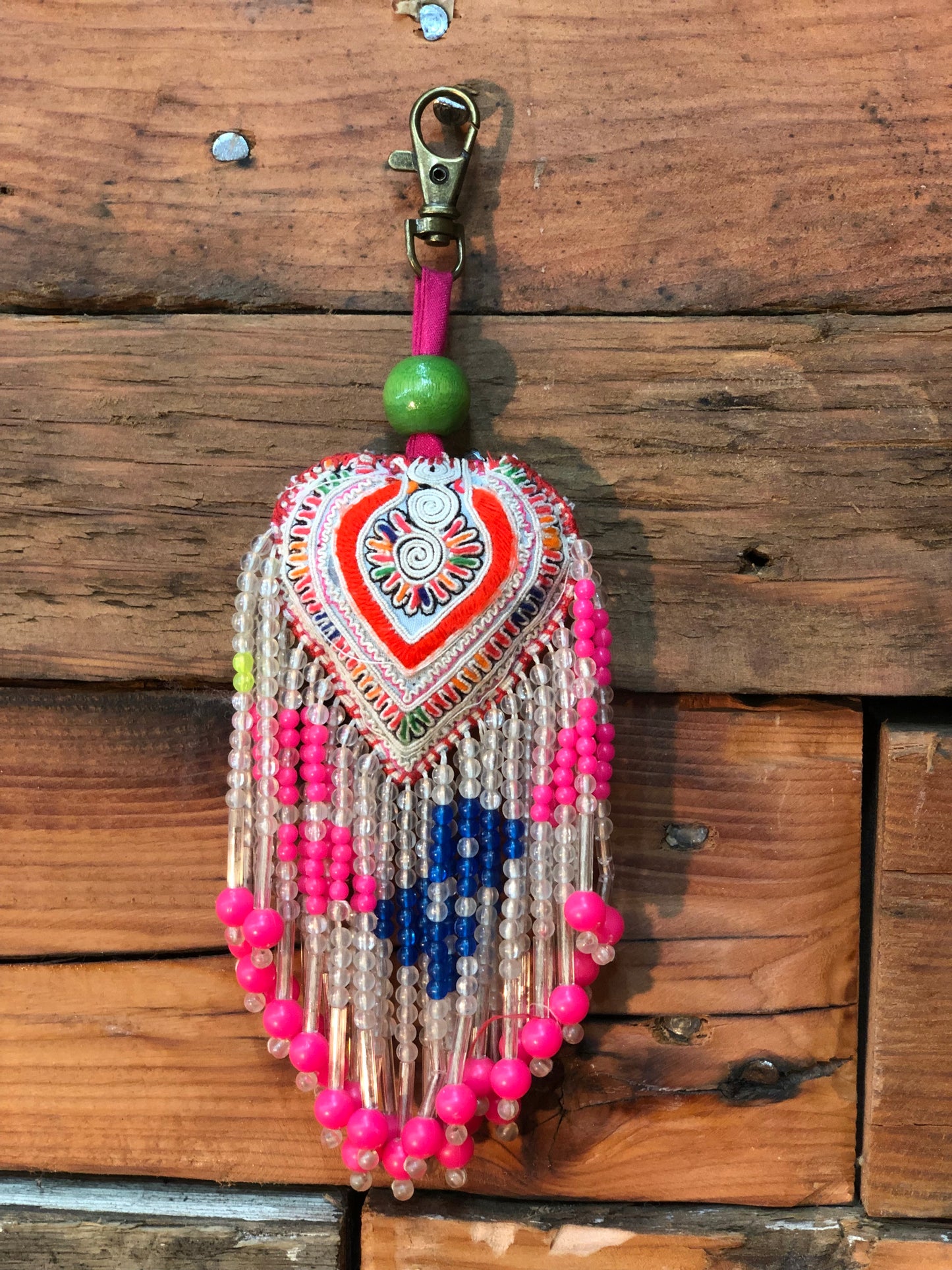 Heart Key Ring with beads