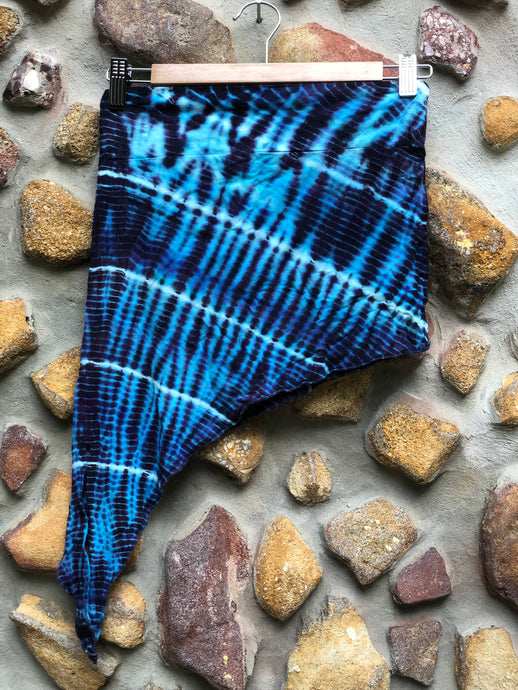 Tie dye mini skirt-Dark blue river