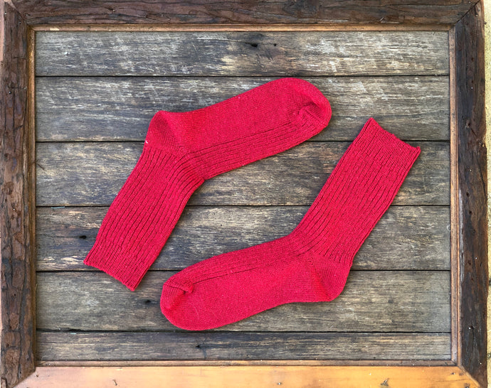 Red - Merino wool socks
