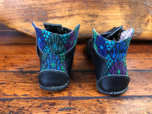Size 32 Kids Adventure Boots - Turquoise on Black