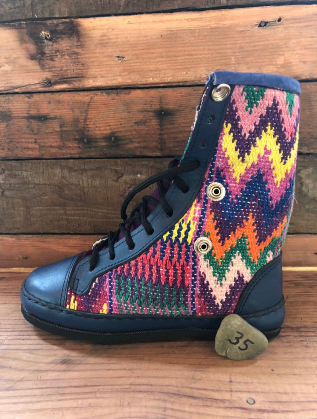 Size 35 - Fold down Desert Boots - Rainbow Zigzag