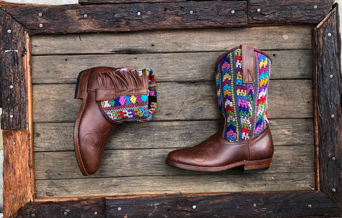 Size 36 - Convertible Cowgirl Boots - Rainbow Patterns