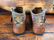 Load image into Gallery viewer, Size 34 Kids Adventure Boots - Autumn Patterns on Orangey Brown